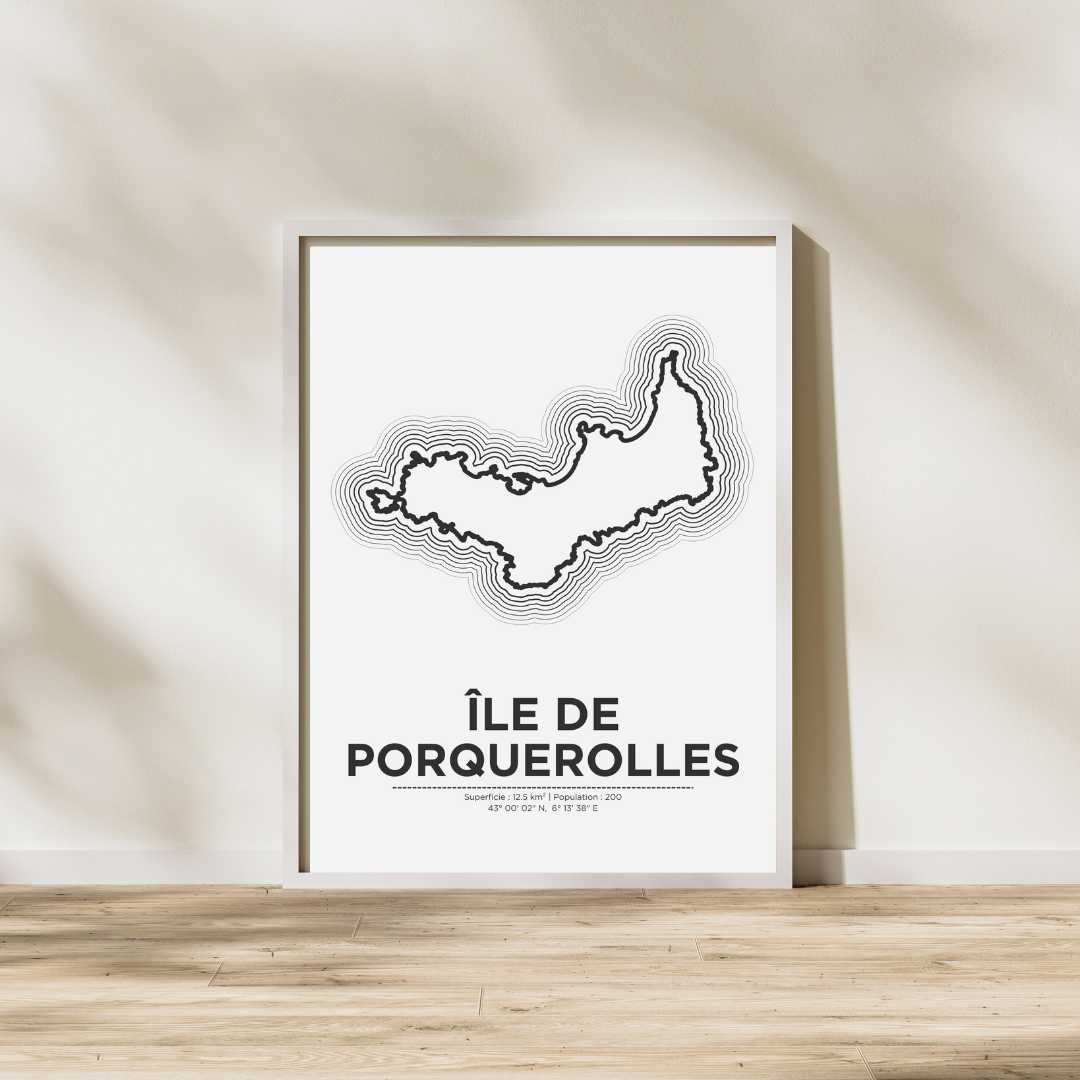 Affiche de Porquerolles dans un cadre blanc