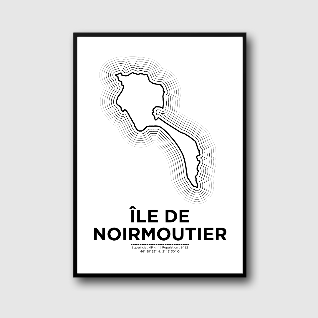 Affiche de l'île de Noirmoutier dans un cadre noir