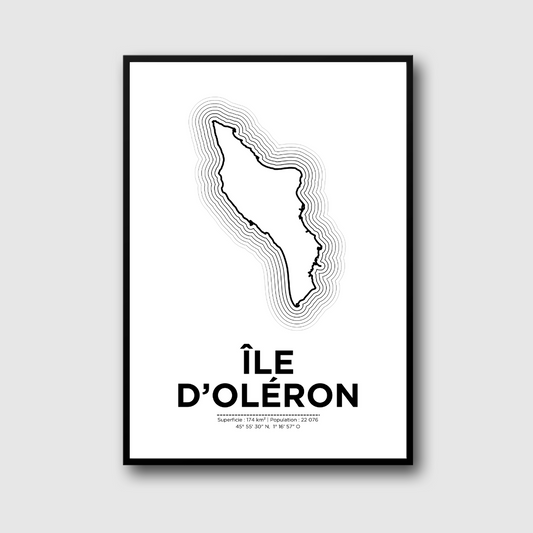 Affiche de l'île d'Oléron dans un cadre noir