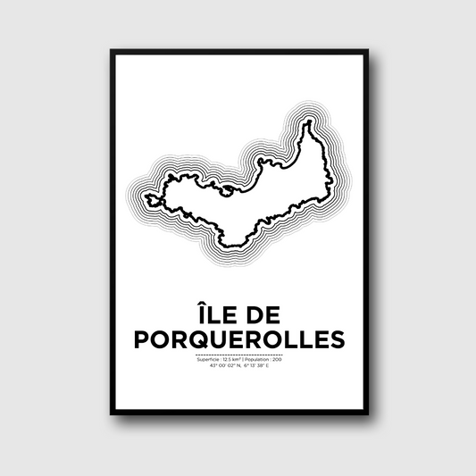 Affiche de Porquerolles dans un cadre noir